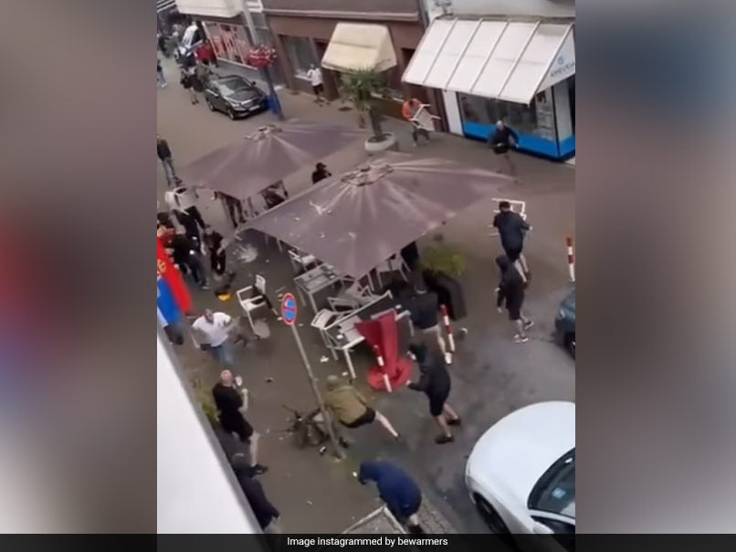 Euro 2024 - Watch: All Hell Breaks Loose As England, Serbia Fans Indulge In Violent Brawl